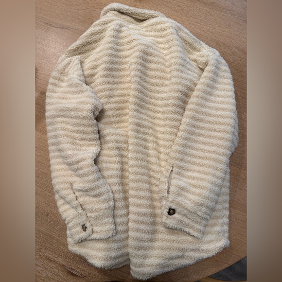 Sunland Cream Sherpa Jacket Button Front Size Small - Picture 4 of 4